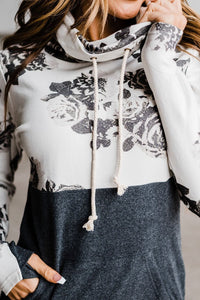 CowlNeck Sweatshirt - Floral Dreams