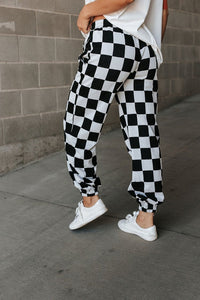 Checkered Joggers - Black Jack