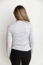 Long Sleeve Crew Neck Lulu Tee- Heather Grey