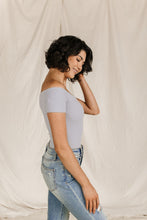 Bodysuit - Short Sleeve Off The Shoulder - Light Grey