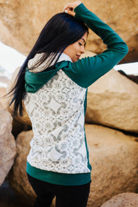 DoubleHood™ Sweatshirt - Lovely Lace Evergreen