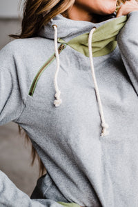 DoubleHood™ Sweatshirt - Ribbed Elbow Patch Pistachio