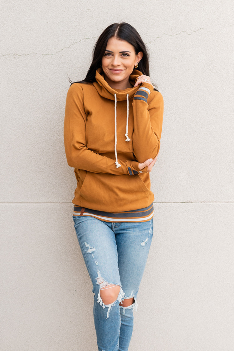 CowlNeck Sweatshirt - Mad About You Mustard