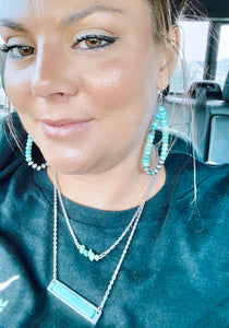 Genuine Turquoise Teardrop Earrings