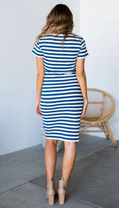 Better Than Basics Striped Dress-Blue {Ampersand}