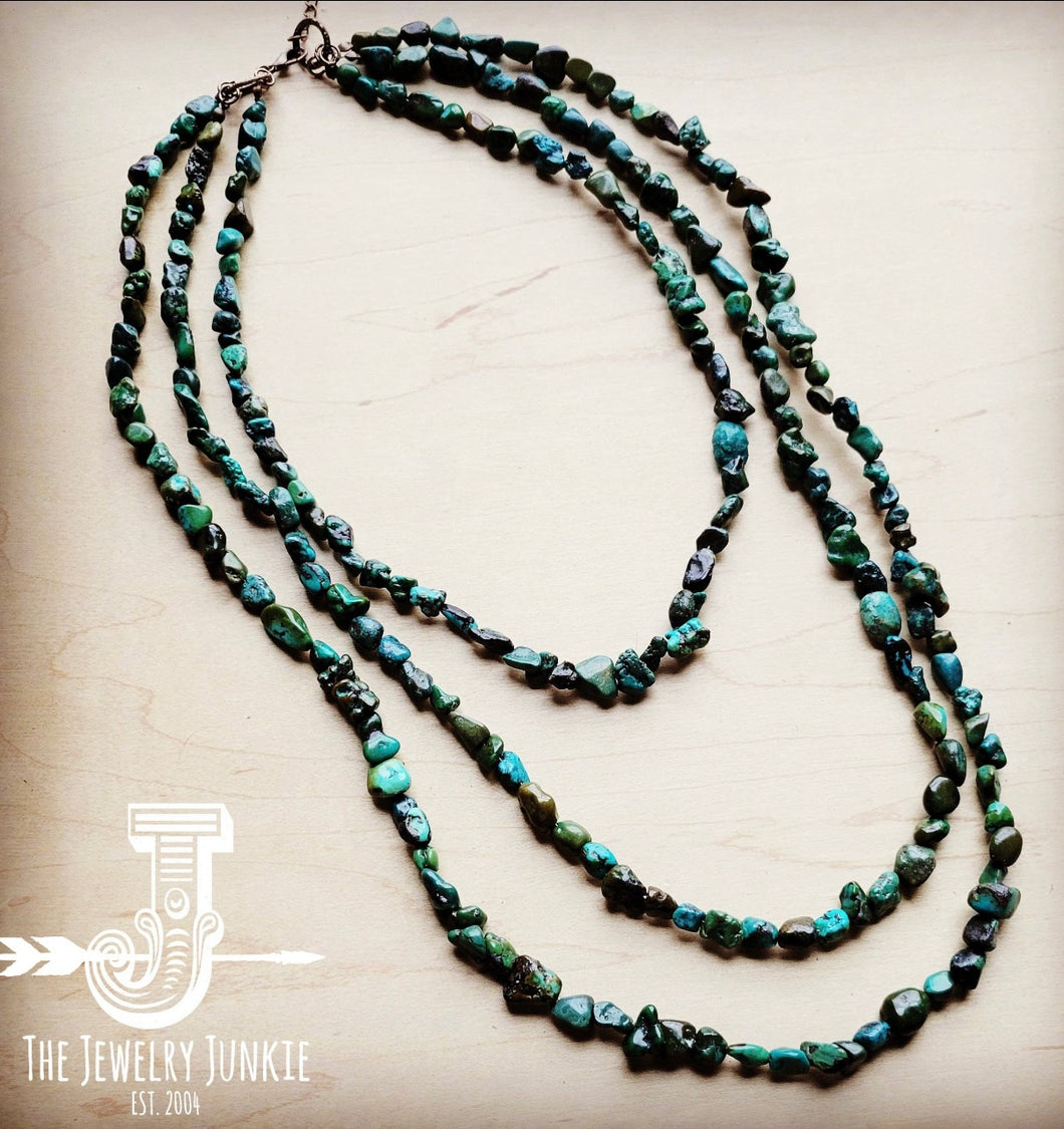 Natural Turquoise Triple Strand Necklace
