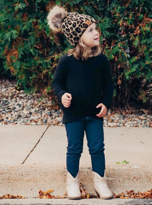 Kids Leopard Pom Beanie