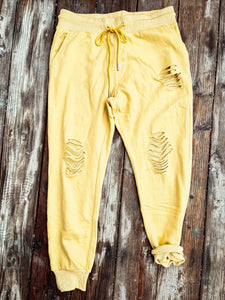 Distressed Joggers {Golden}