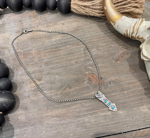 Genuine Sterling & Turquoise Arrow Necklace