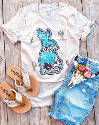 Turquoise & Hide Bunny Tee