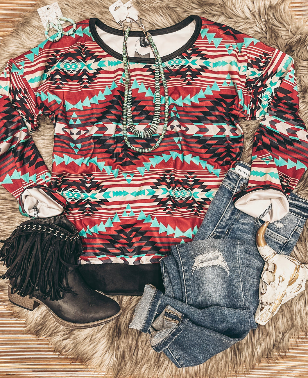 Whiskey River Aztec Pullover