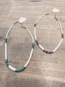 Shells, Stones, & Navajo Silver Necklace