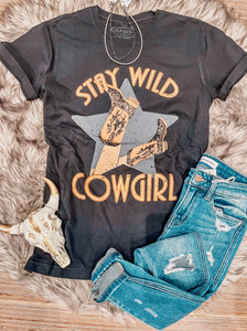 Stay Wild Cowgirl Tee {Black}