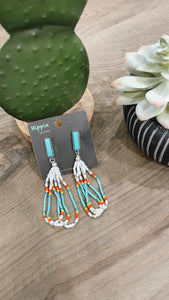 Rectangle Drop Seed Bead Earrings