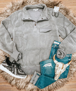 The Next Level Sherpa Pullover {Gray}