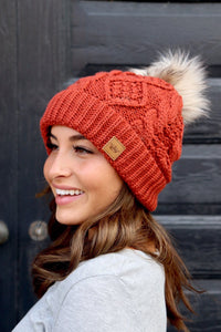 Cableknit Pom Beanie