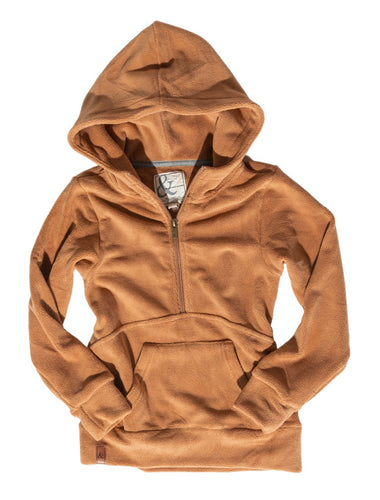 Kids Cozy Cutie Half Zip Hoodie-Maple {Ampersand}