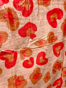 Peach Leopard Plush Blanket