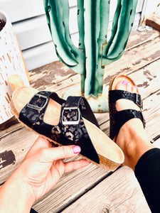 Black and cheetah deals sandals