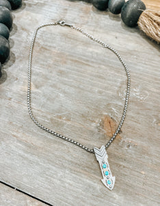 Genuine Sterling & Turquoise Arrow Necklace