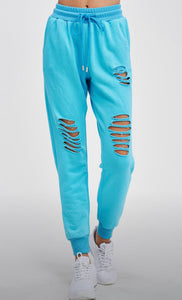Distressed Joggers {Turquoise}