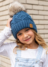 Kids Cableknit Pom Beanie