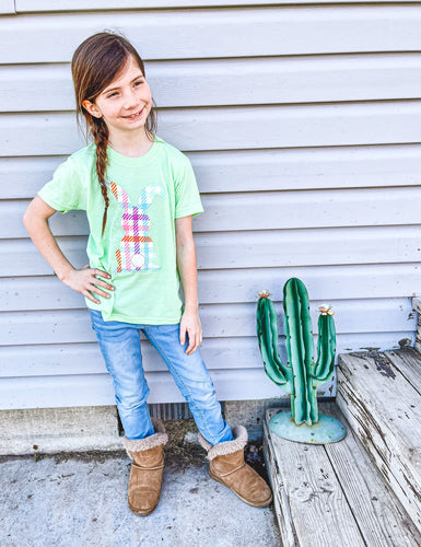 Kids Plaid Bunny Tee