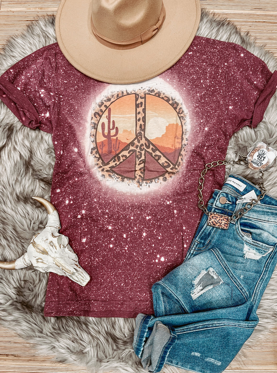 Peace In The Desert Bleached Tee