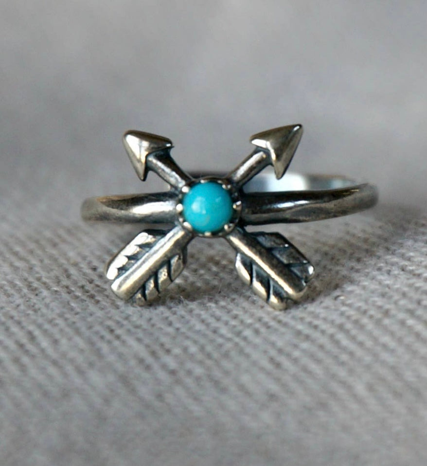 Cross Your Arrows Turquoise Ring
